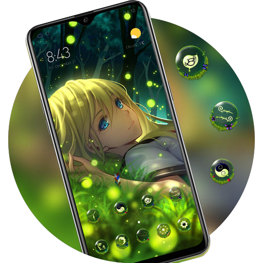 Bright firefly girl anime in the dark world theme icon
