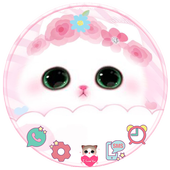 Schattig pot thema Roze roos kitty icon