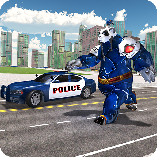 Panda robot simulator - police cop robot أيقونة