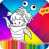 funny coloring book for kids icon