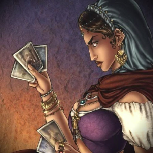 Divination on gypsy cards icon