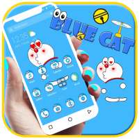 Kawaii Blue Cat  APUS Launcher Theme on 9Apps