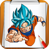 Learn how to draw goku step by step icon