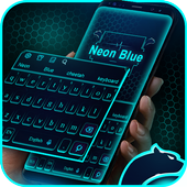 Neon Blue Cheetah Keyboard Theme icon
