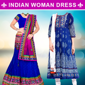 Indian Woman Dress Photo Suit icon