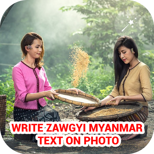 Write zawgyi myanmar text on Photo icon