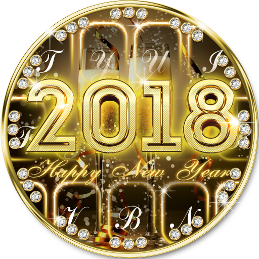 Happy New Year 2018 keyboard icon