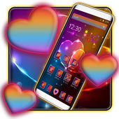 Neon Heart &amp; Sparkling Heart 2D Theme icon