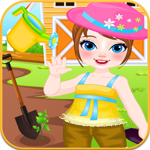 Farmer Girl Planting Vegetables icon