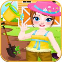 Farmer Girl Planting Vegetables