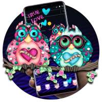 Cartoon Colorful Love Owl Theme on 9Apps