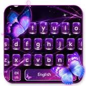 Purple Neon Butterfly Keyboard on 9Apps