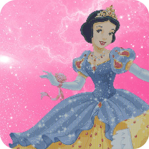 Princess Pixel Art Sandbox Color By Number Drawing icon
