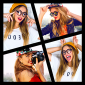Collage Maker-  Poto Grid, Square fit, music video иконка