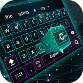 Keyboard Blue Hologram Neon Theme icon