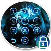 Neon Blue Dragon Phone Locker Theme icon