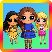 how to draw american doll girls icon