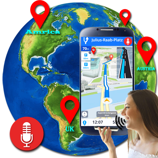 Voice GPS Driving Directions, Route Navigation Map आइकन