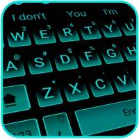 Neon Blue Keyboard Theme