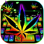 Neon Rasta weed Bàn phím chủ đề icon