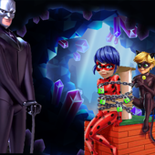 Cat Noir Saving Ladybug From Hawk Moth icon