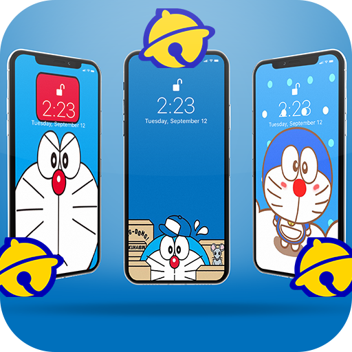 Kawaii Blue Cat Robot Wallpaper icon