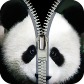 panda fake zipper lock icon