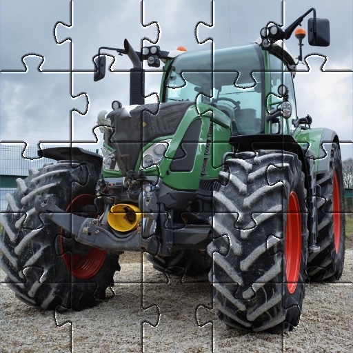 Jigsaw puzzles game tractor icon