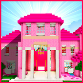 Pink house for girls. MCPE maps icon