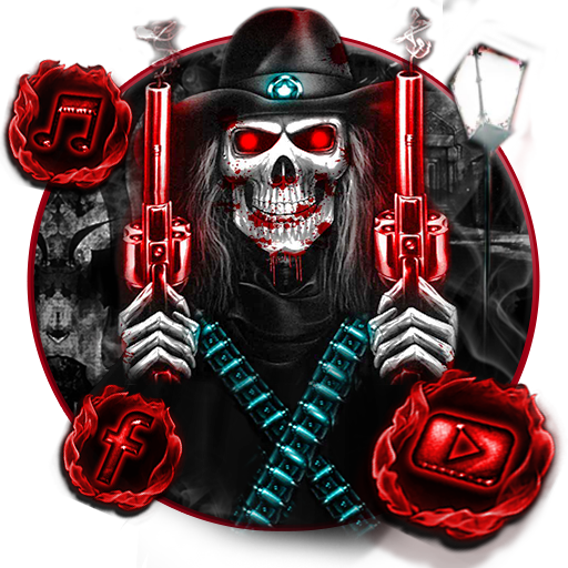 Skull Cowboy Launcher Theme Live HD Wallpapers icon