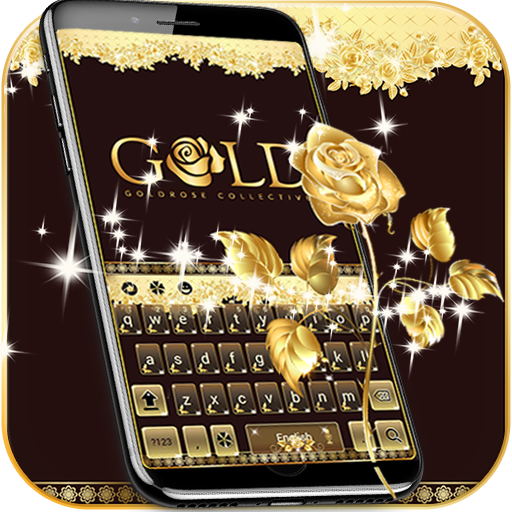 Gold Keyboard theme Gold Rose icon