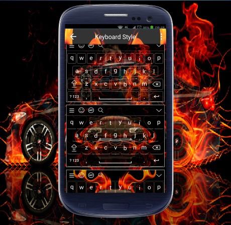 Fire Flaming Car Keyboard Theme screenshot 4