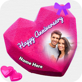Name Photo On Anniversary Cake icon