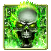 Green Flame Skull icon