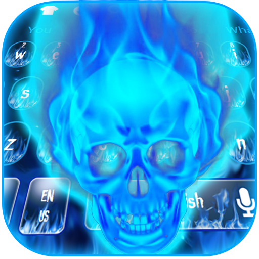 Blue Flaming Skull Keyboard Theme icon