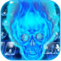 Blue Flaming Skull Keyboard Theme