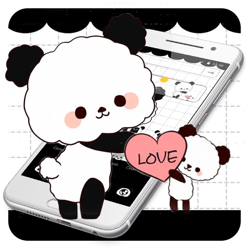 Cute Cartoon Love Panda Theme icon