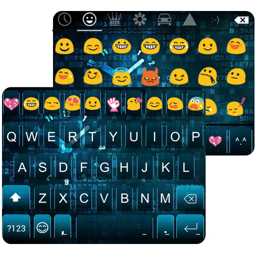 Neon Clock Emoji Keyboard Skin icon