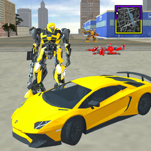 Robot Supercar Transform : Futuristic car icon