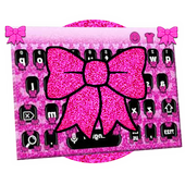 Pink Glitter Bow Keyboard Theme icon