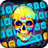 Skeleton street graffiti keyboard icon