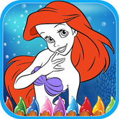 Mermaid Princess Girls My Little Coloring Book icon