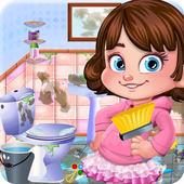 Bathroom cleaning girls games icon