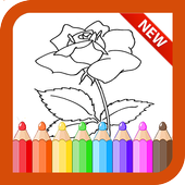 Flowers Coloring Book for kids أيقونة