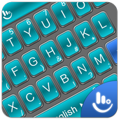 ikon 3D Blue Cool Tech Keyboard Theme