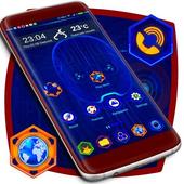 Neon Blue Robot Launcher icon