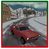 Snowy Road Driving Car icon
