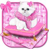 Cuteness Pink Kitten Keyboard Theme on 9Apps