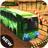 Offroad Army Coach Bus driver Hill Simulator 18 icon