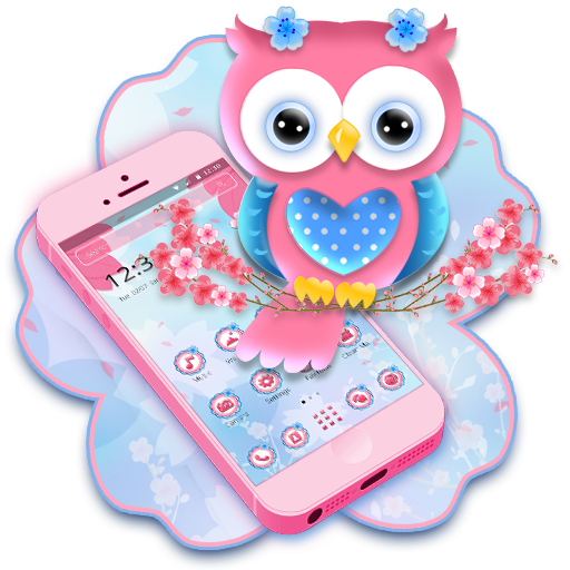 Cute Pink Owl Theme icon